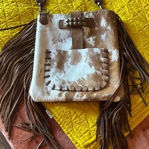 Cowhide Fringe Crossbody Bag